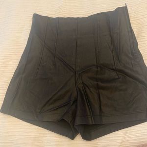 NWT Faux Black Leather Shorts
